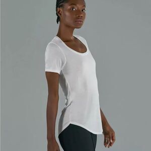 ATM Anthony Thomas Melillo White Scoop Neck Short Sleeve Tee